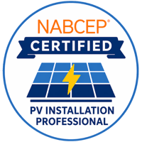 NABCEP certified PV installation professional badge