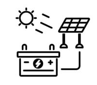 Solar panel charging a battery for backup